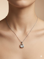 Sparkling Cushion Halo Pendant