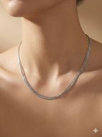 Multi-Strand Silver Delicate Layered Chain