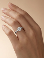 Brilliant Cut Solitaire Ring with Infinity Twist Band