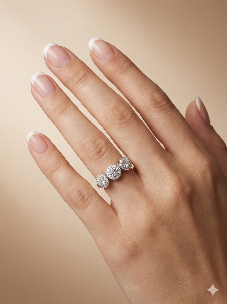 Triple Halo Statement Ring