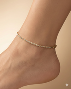 Two-Tone Twisted Rope Anklet