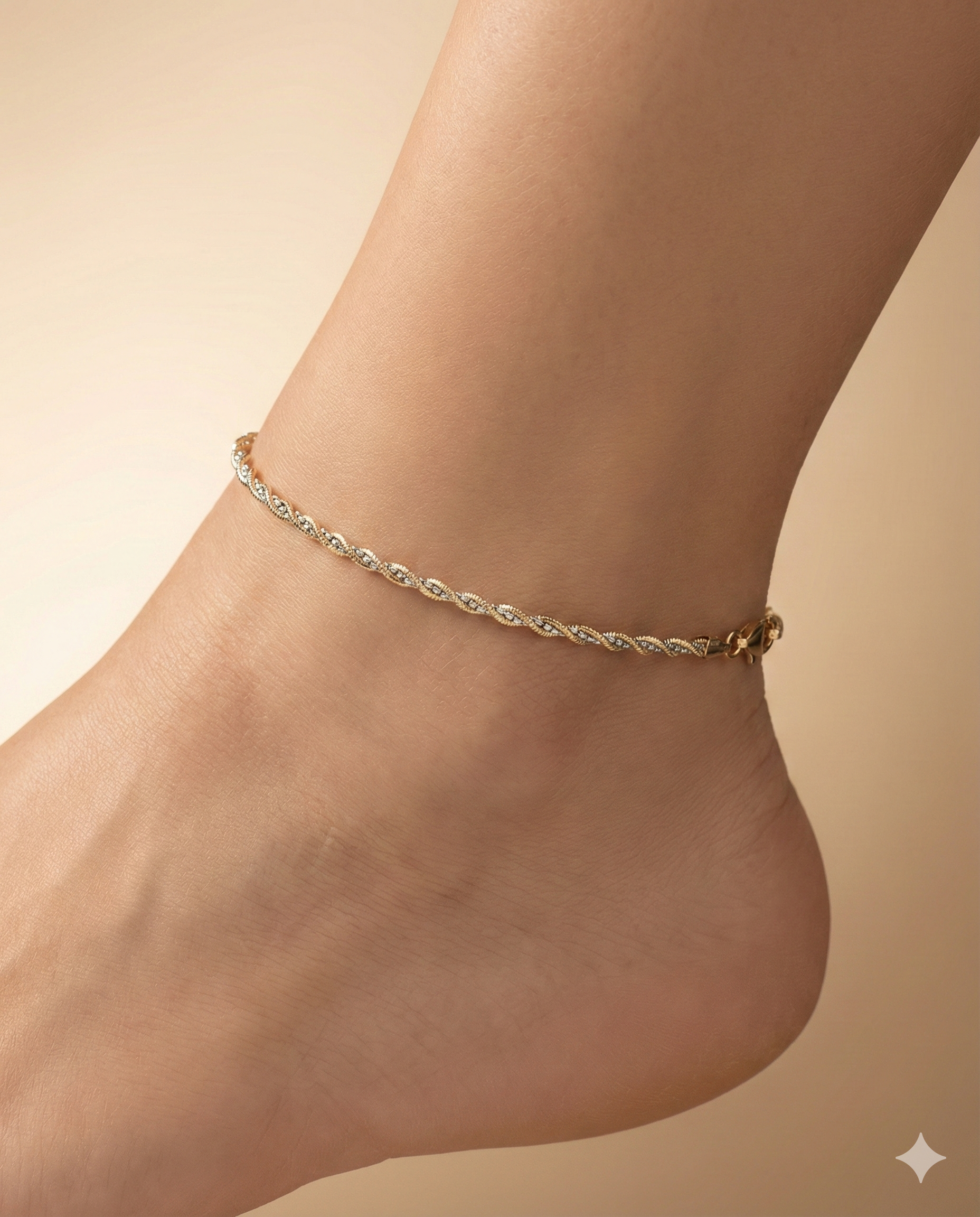 Two-Tone Twisted Rope Anklet