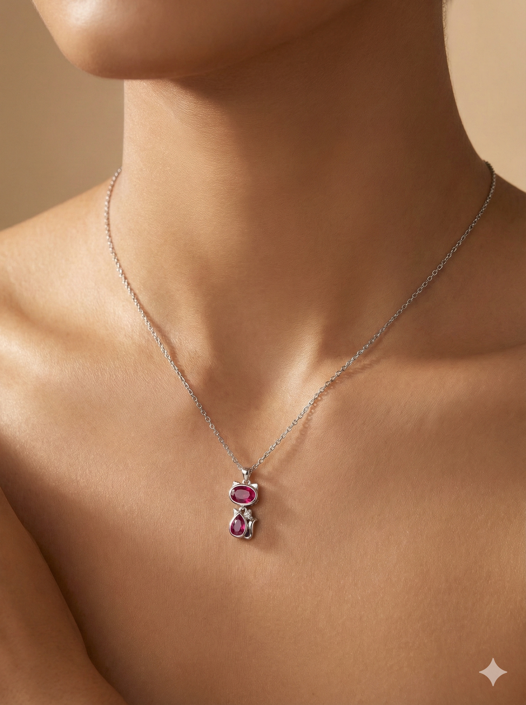 Ruby Red Cat Pendant