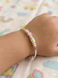 Little Blossoms Enamel Silver Baby Kadli Set