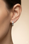 Modern Pave-Set Dangle Earrings