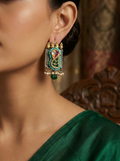 Vintage-Aura Kundan & Turquoise Fusion Drop Earrings