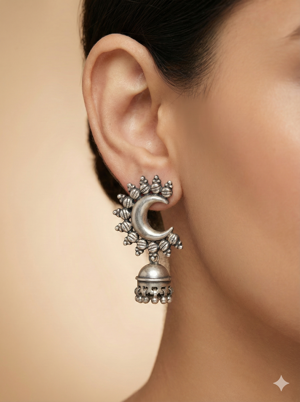 Oxidized Chandbali Jhumkas