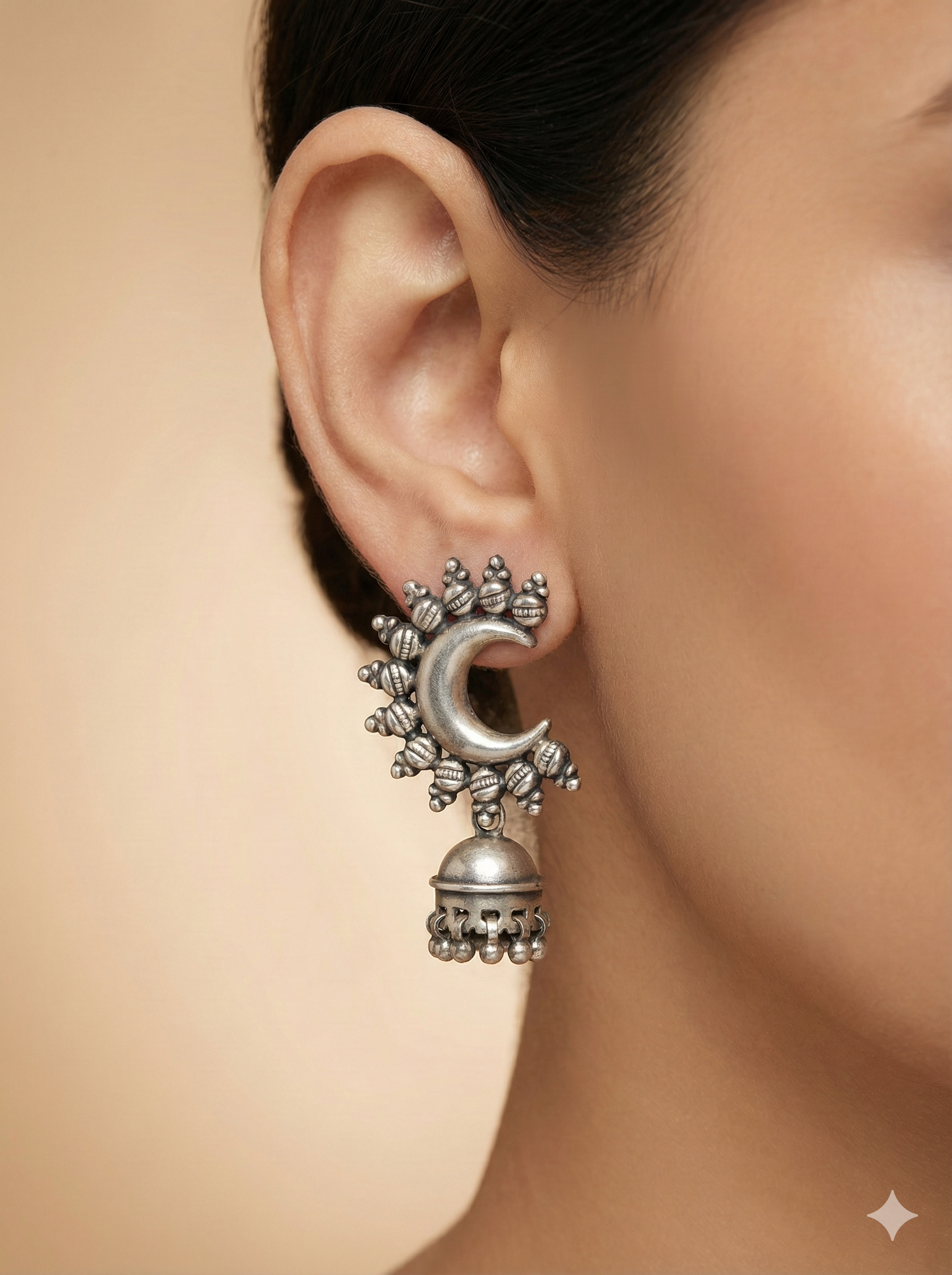 Oxidized Chandbali Jhumkas