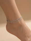 Multi-Strand Etched Silver Link Anklet