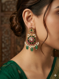 Enamelled Floral Medallion Earrings