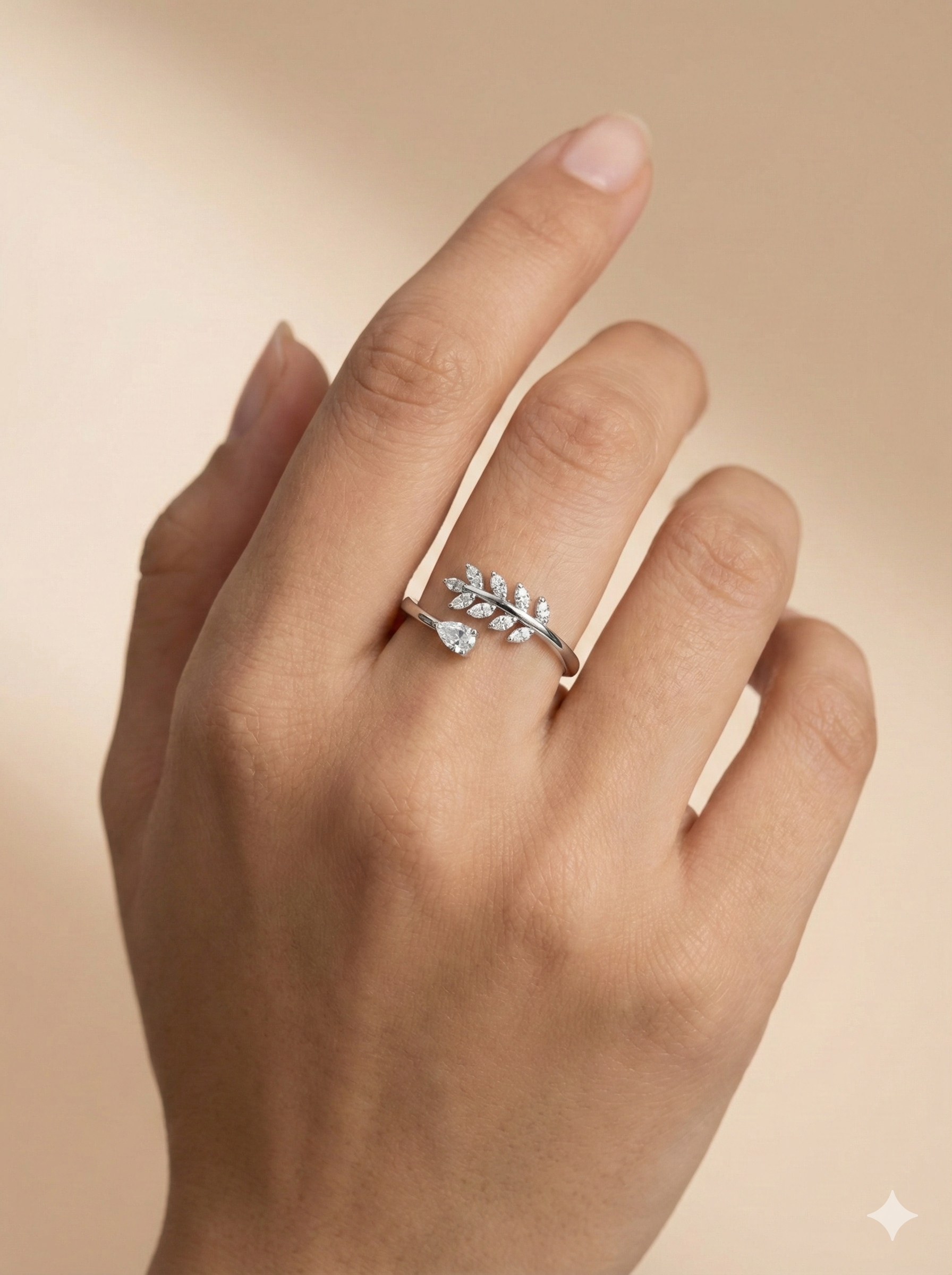 Nature’s Grace Pear & Leaf Ring