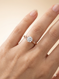Classic Rose Gold-Plated Solitaire Ring