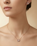 Rose Gold Encrusted Swan Pendant and Stud Earrings Set