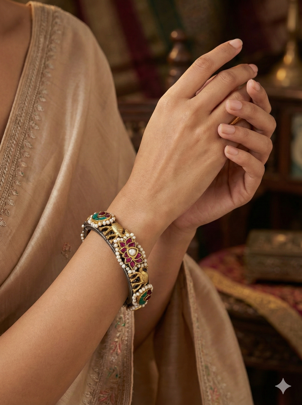 Royal Elephant & Pink Lotus Kada