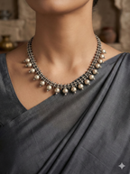 Traditional Silver Smooth Bead Choker