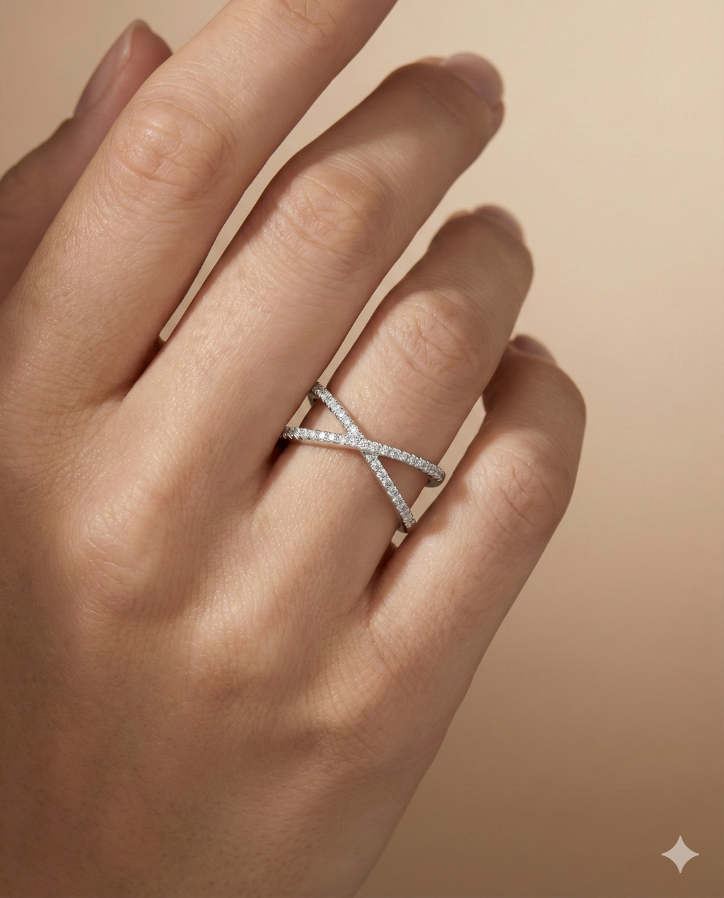 Criss-Cross Pavé Band