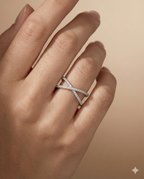 Criss-Cross Pavé Band