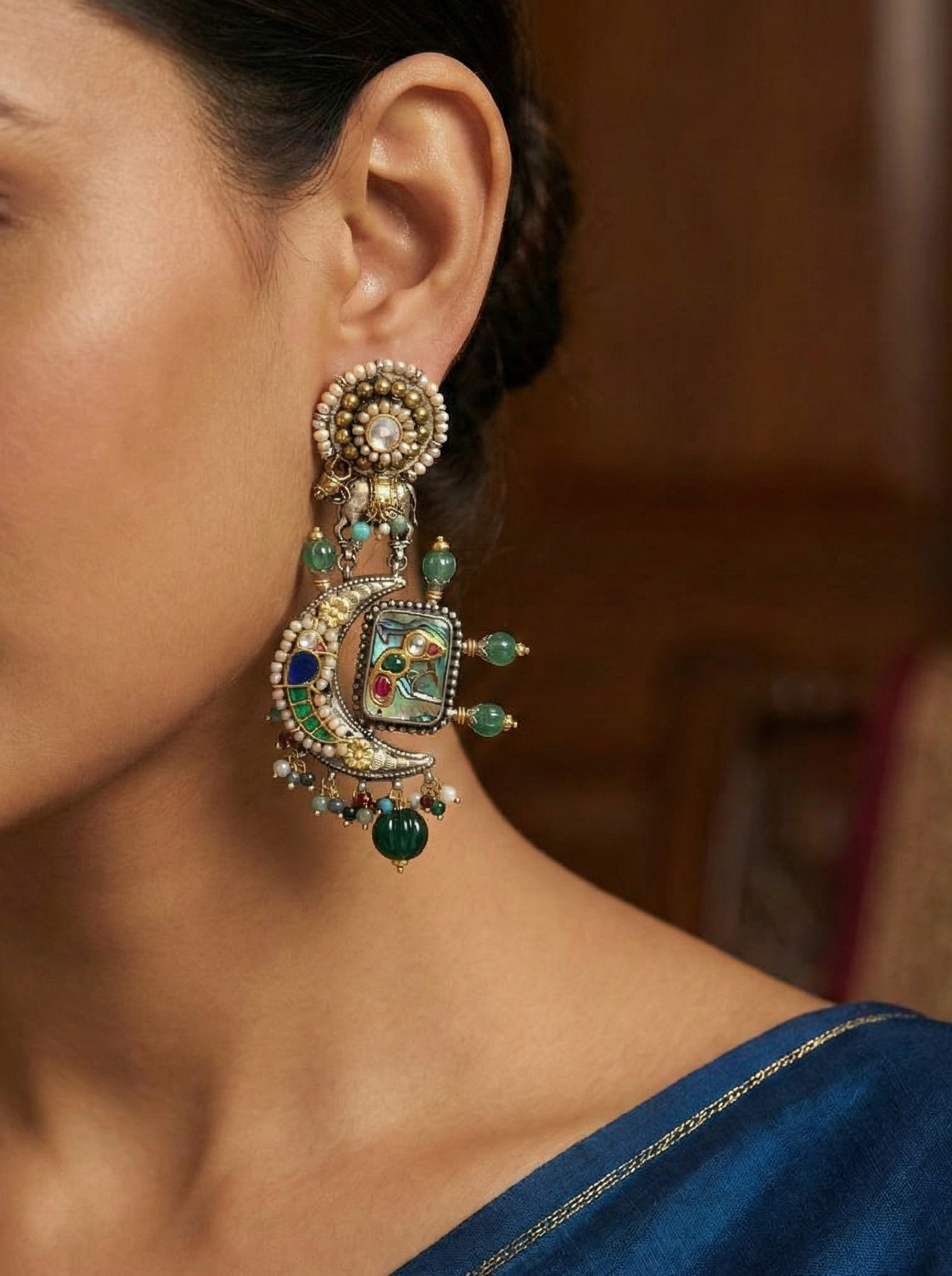Mother of Pearl Moonbeam Fusion Earrings