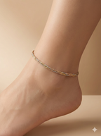 Tri-Tone Braided Serpentine Anklet