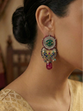 Royal Emerald & Butterfly Filigree Earrings