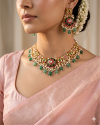 The Rajwada Emerald & Pearl Heritage Necklace