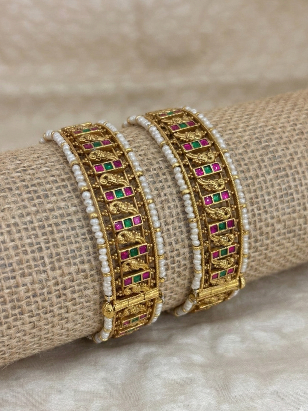 Peacock Nakshi Work Kada