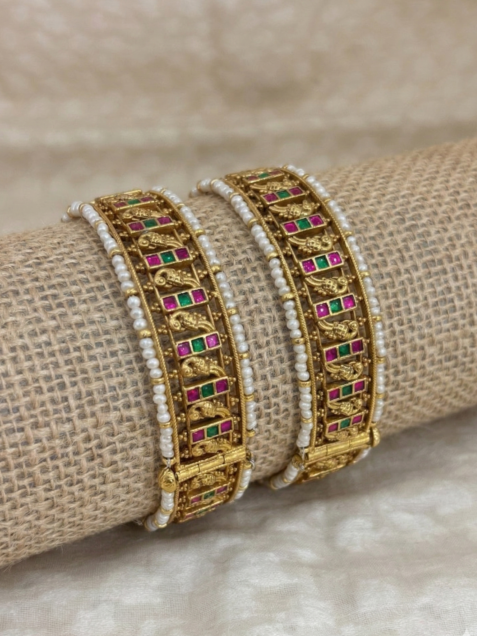 Peacock Nakshi Work Kada