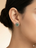 Emerald Flower Studs