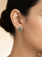Emerald Flower Studs