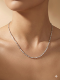 Silver Textured Bead and Bar Chain