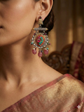 Antique Lattice & Coral Paisley Drops