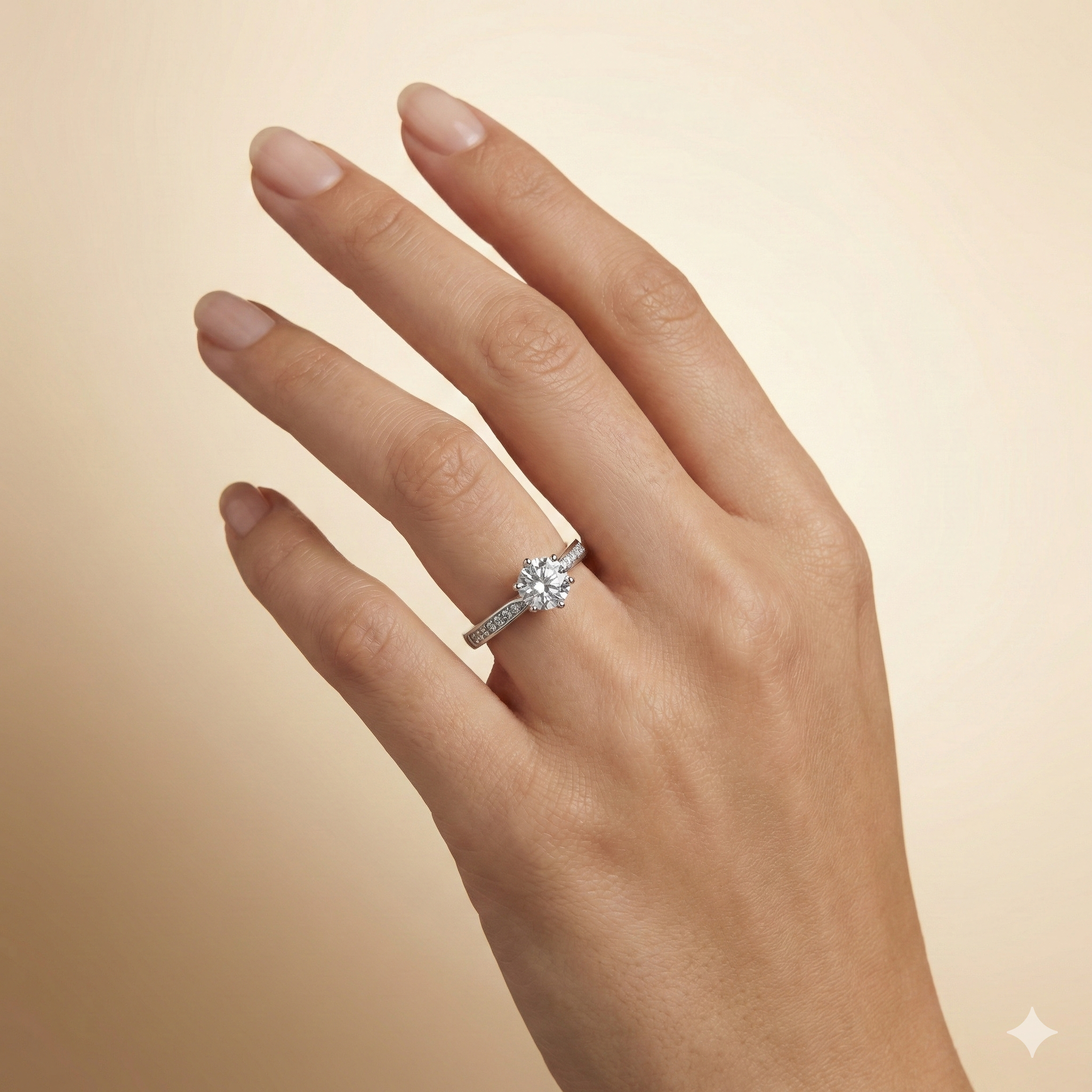 Classic Solitaire Pavé Ring
