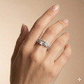 Triple Butterfly Enamel & Zirconia Multi-Layer Ring