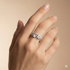 Triple Butterfly Enamel & Zirconia Multi-Layer Ring