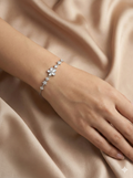 Silver Floral Charm Bracelet