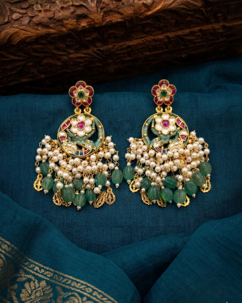 Celestial Bloom Chandbalis – Heritage Silver Drops of Grace