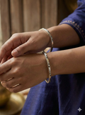 Beaded Medallion Oxidized Bangles