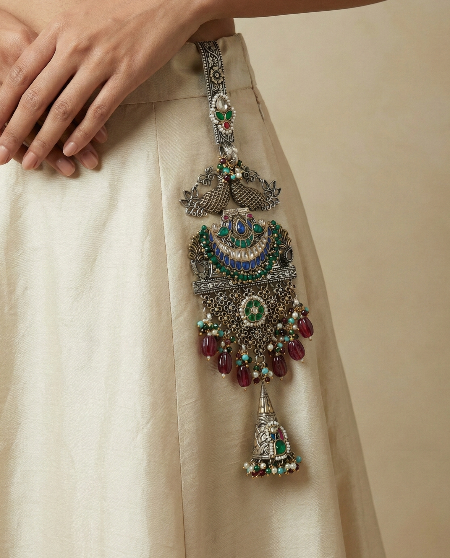 Meenakari Crescent & Jhumki Juda