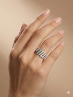 Multi-Row Tapered Statement Ring