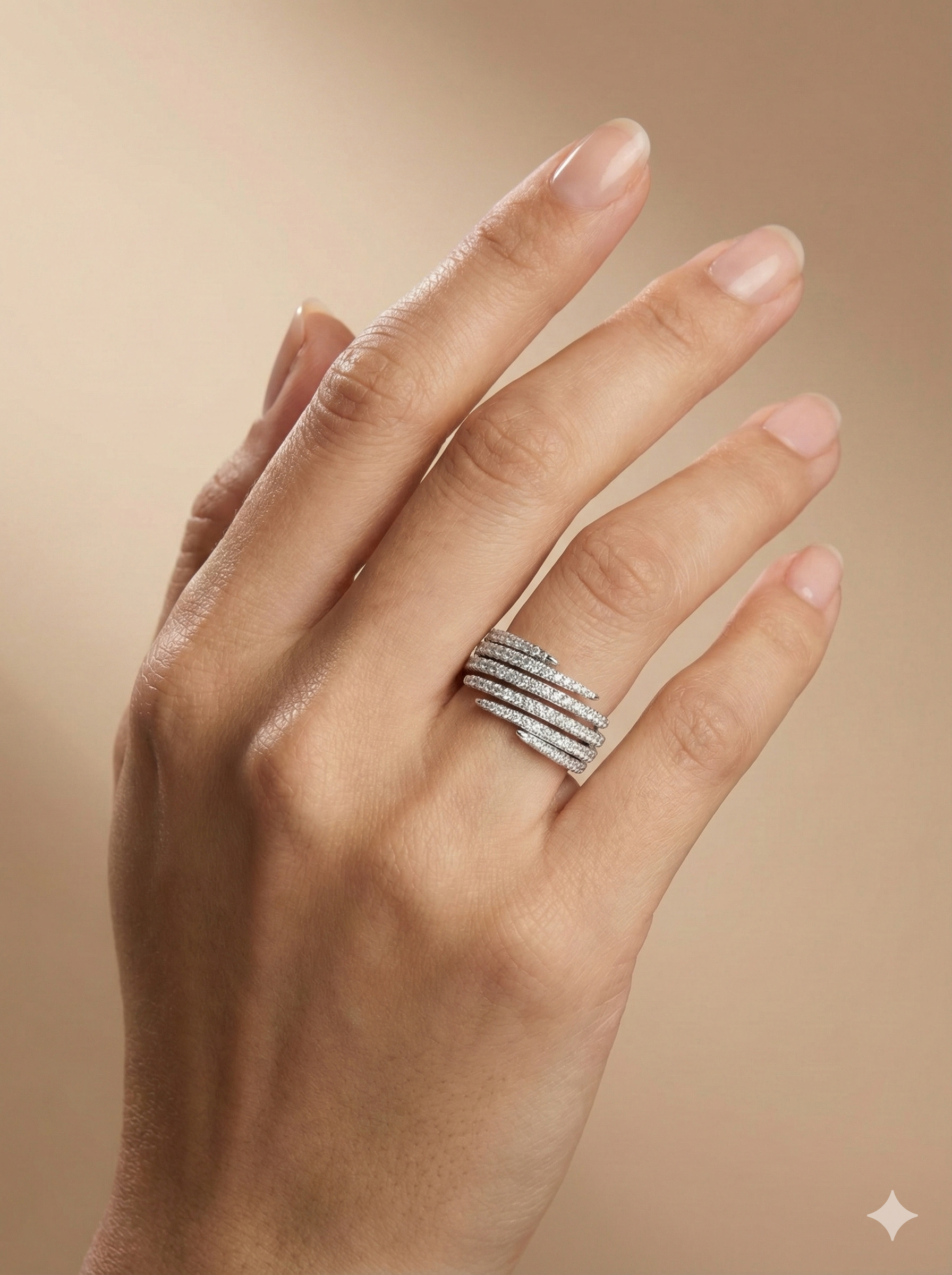 Multi-Row Tapered Statement Ring