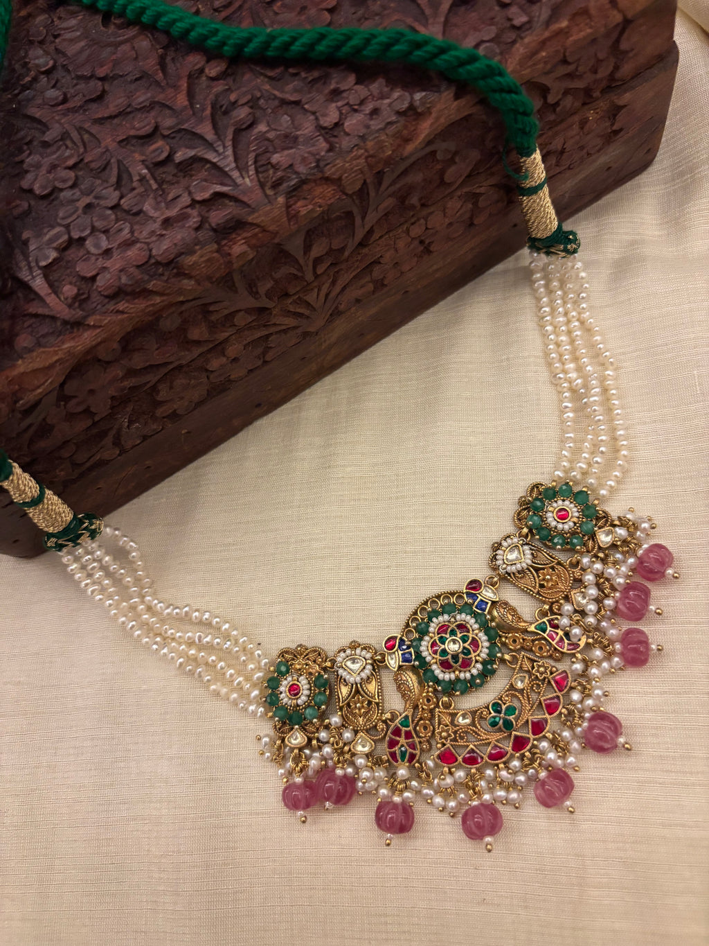Vintage Symphony Multi-Strand Pearl & Motif Necklace