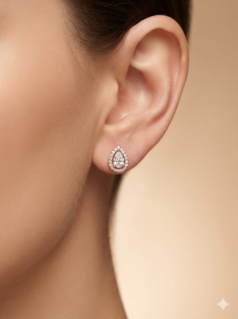Teardrop Stud Earrings